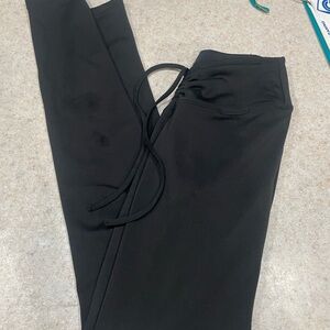 PINK Victoria's Secret Black High-Waist Drawstring Leggings